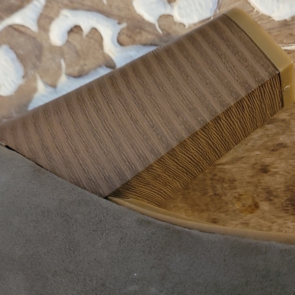 G by Guess Gladiator Stlye Peep-toe Suede Shoes w/Stacked Heel - Taupe - Picture 3 of 12